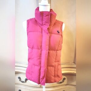 Abercrombie & Fitch Pink Goose Down Vest Sz M
